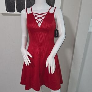 GUESS Red Strappy Mini Dress